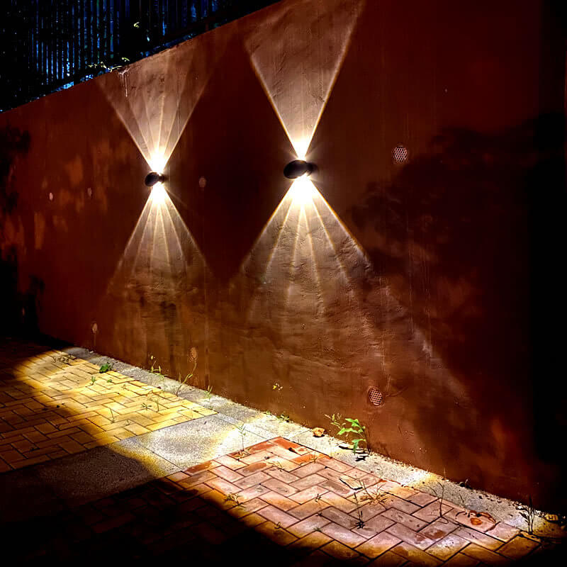 Modern Tempered Glass Solar LED Outdoor Wall Sconce