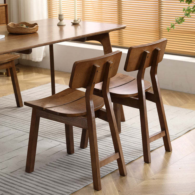 Nordic Ash Wood Rectangular Dining Chair
