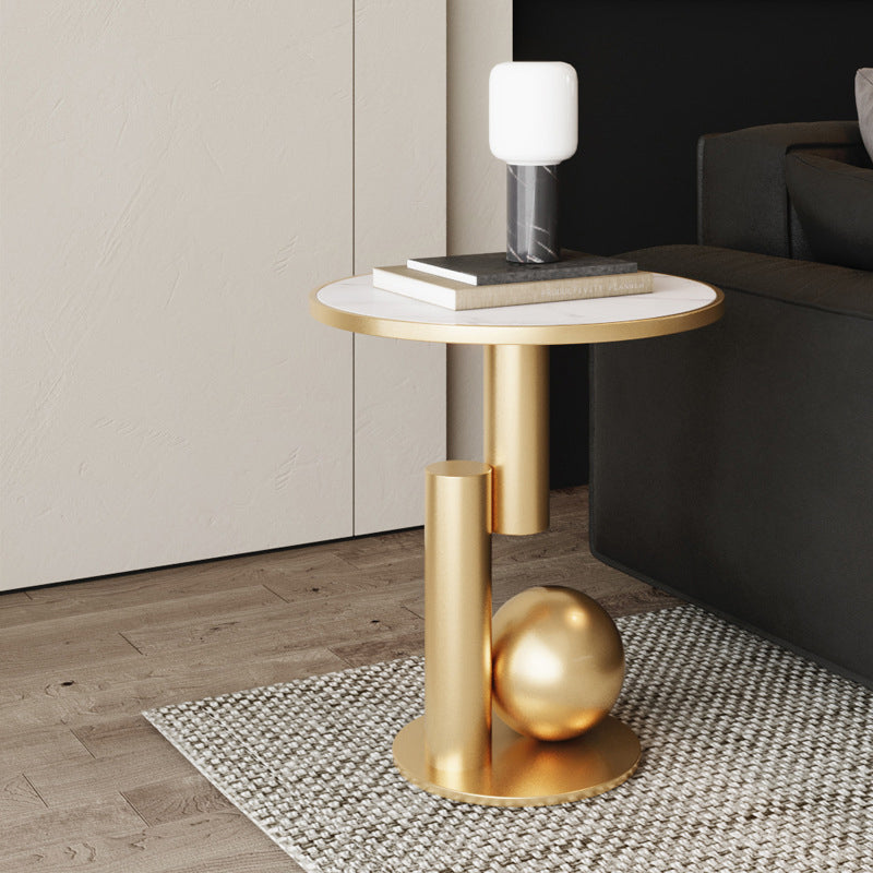 Scandinavian Cylinder Sintered Stone Side Table