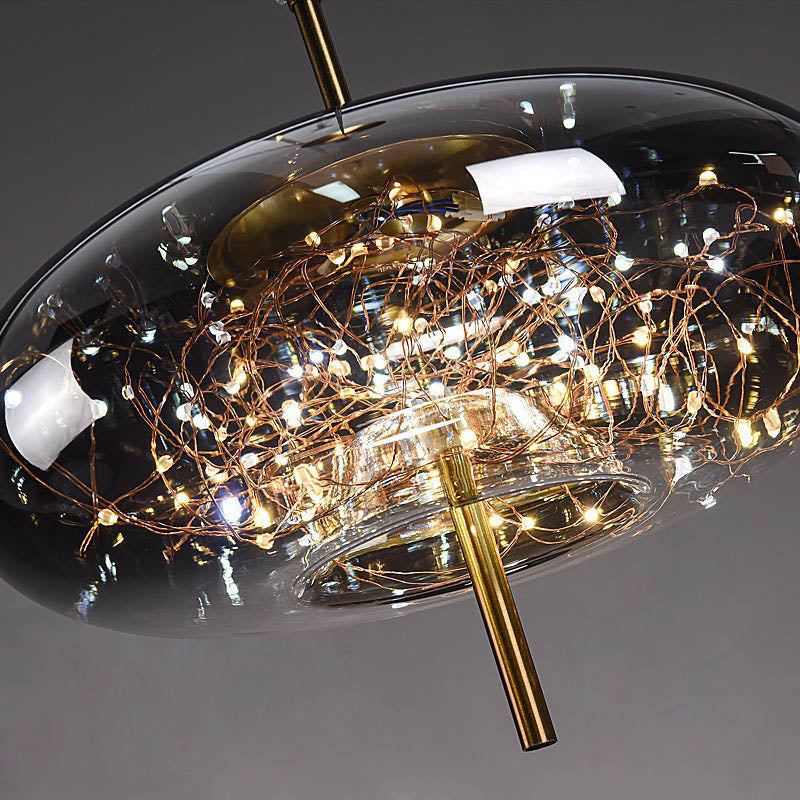 Scandinavian Cylinder Oval Glass Pendant Light