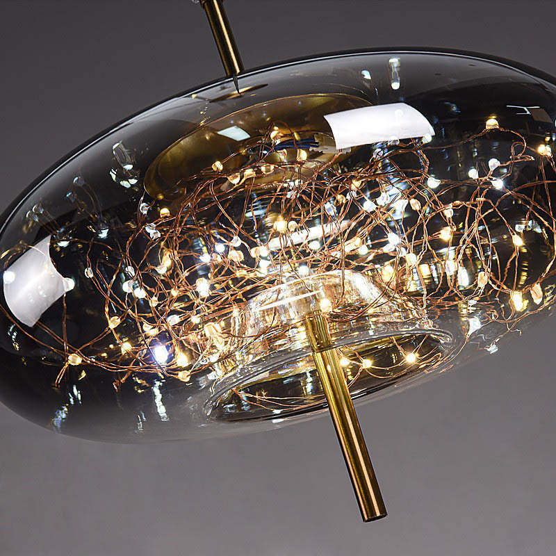 Scandinavian Cylinder Oval Glass Pendant Light