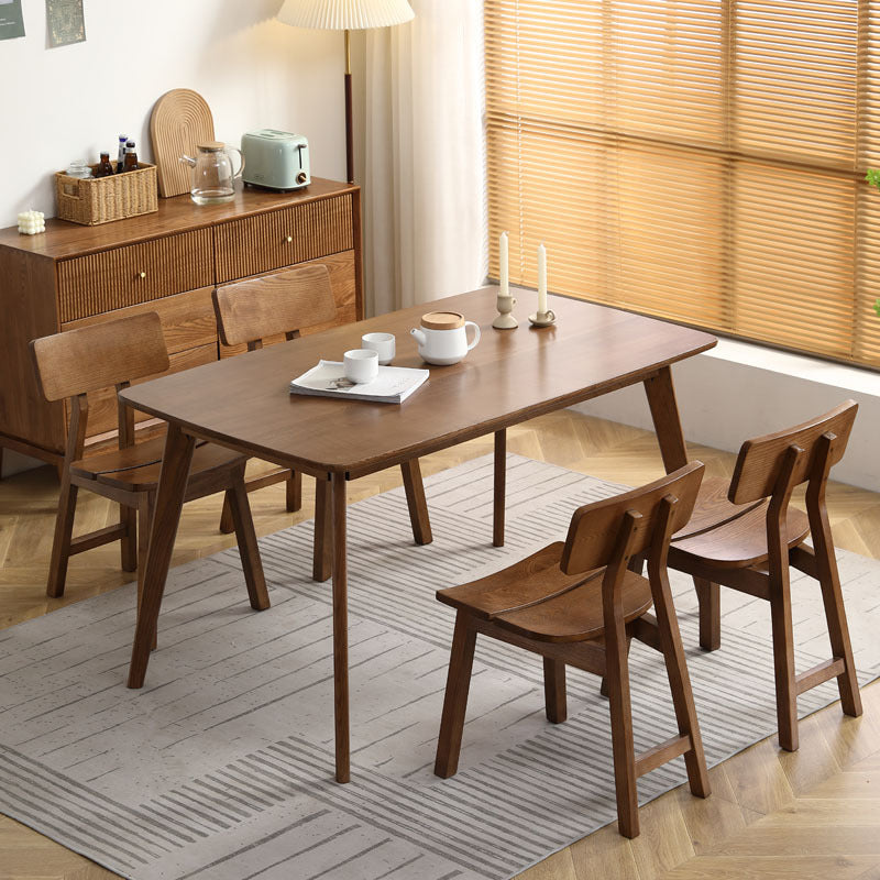 Nordic Ash Wood Rectangular Dining Chair