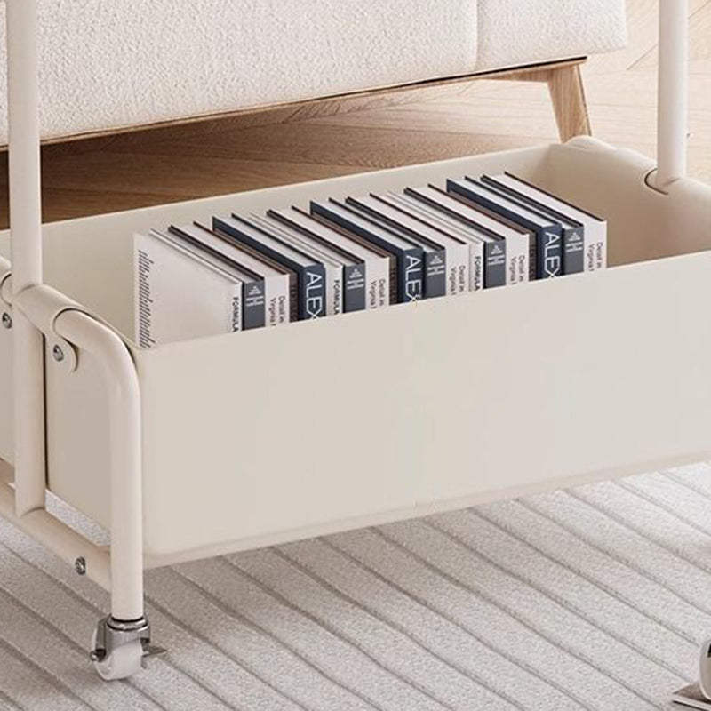 Modern Tray Leather Movable 2-Tier End Table