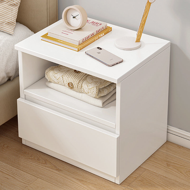 Minimalist Density Panel Cabinet Nightstand — Wood Color
