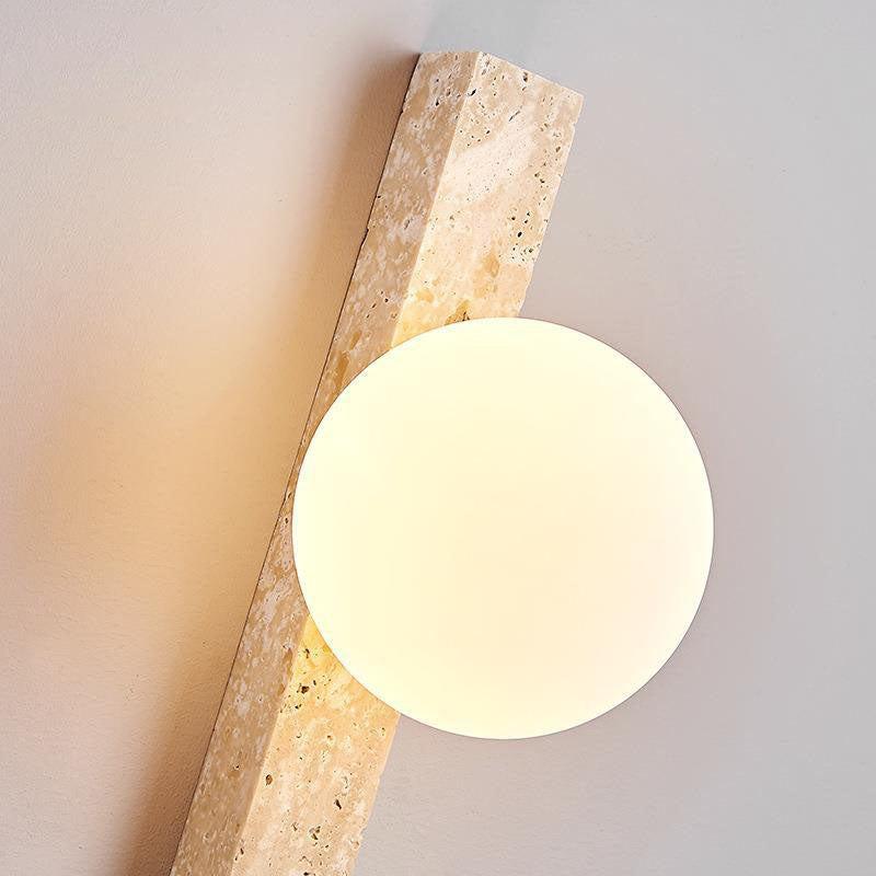 Japanese Long Strip Yellow Travertine Sconce