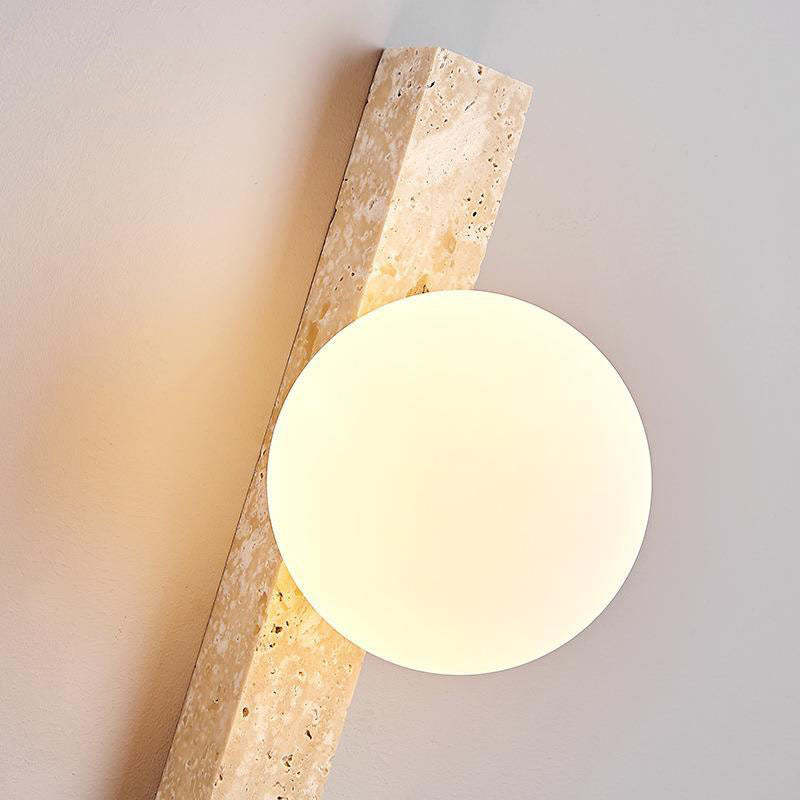 Japanese Long Strip Yellow Travertine Sconce