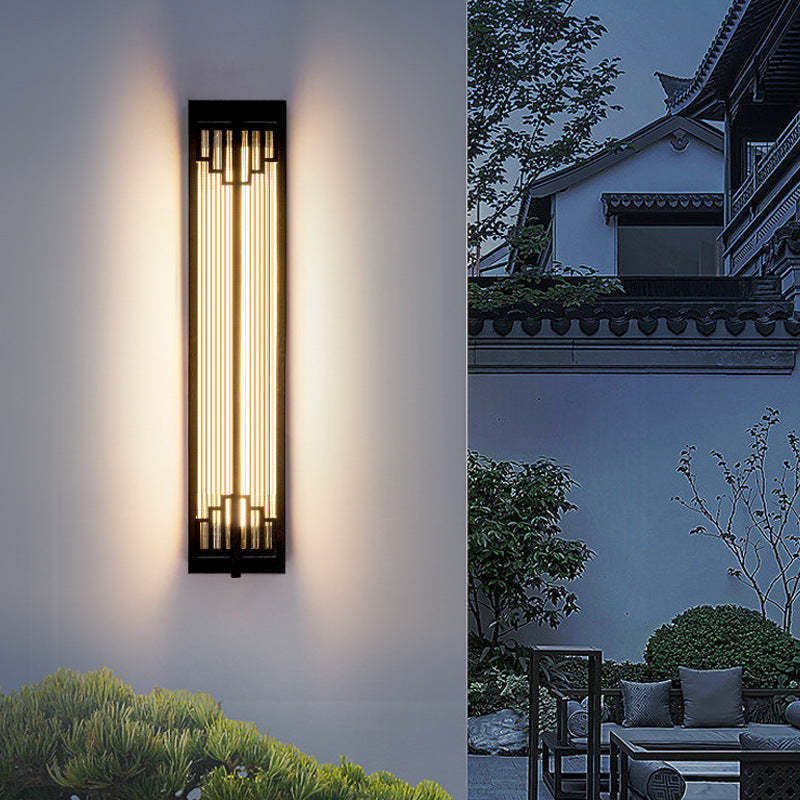 Chinese Waterproof Stainless Steel Glass LED Wall Sconce — White Light (5000K) / Brown - 220V-240V For UK/AU