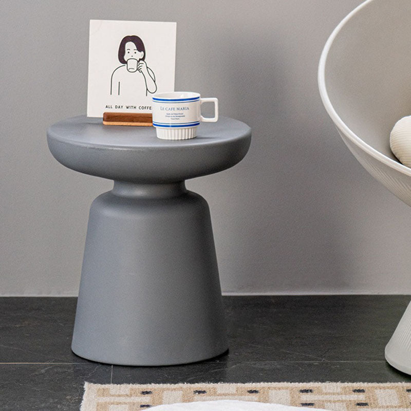 Minimalist Round Plastic Coffee Table - White