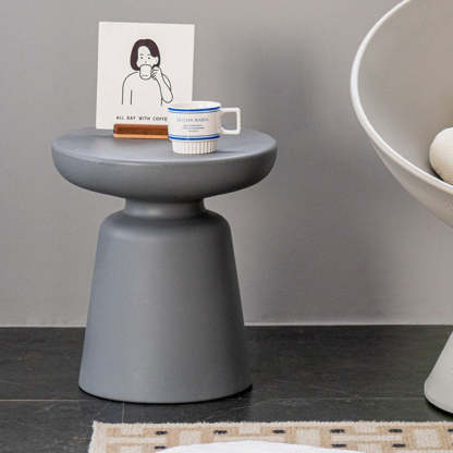 Minimalist Round Plastic Coffee Table — White