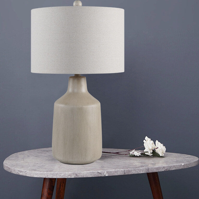 Vintage Minimalist Fabric Cement Base Lamp — Push Button Switch / B / 220V-240V For UK/AU