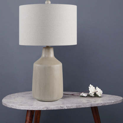 Vintage Minimalist Fabric Cement Base Lamp — Push Button Switch / B / 220V-240V For UK/AU