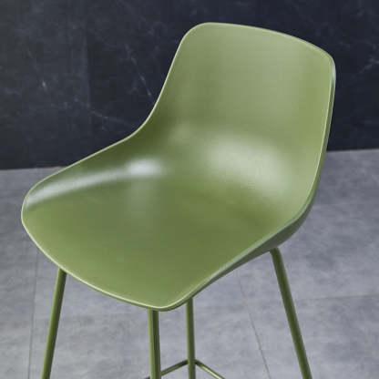 Curved Plastic Bar Stool — Black