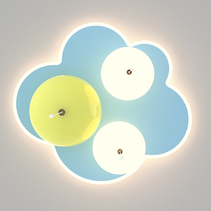 Art Deco Balloon Flower Acrylic Iron LED Flush Light