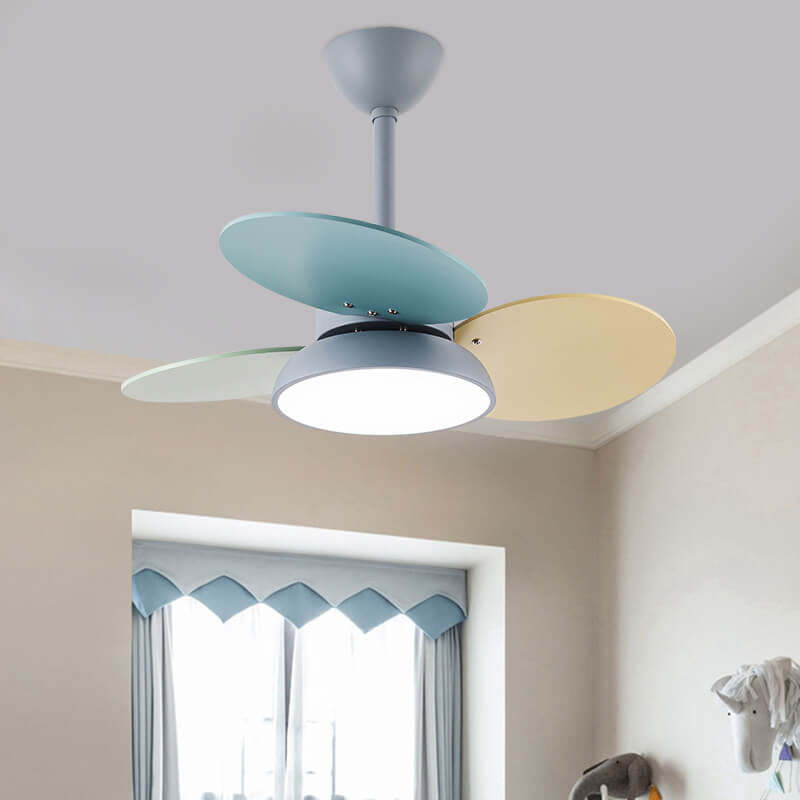 Simple Colorful Fan Leaf Kids Fan Light