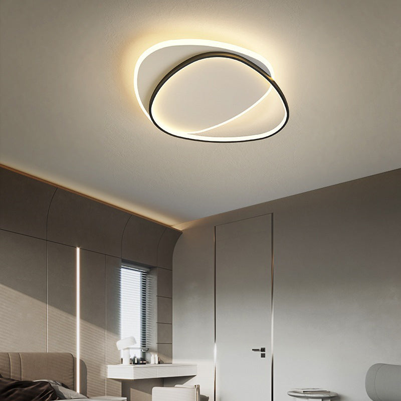 Minimalist Triangle Oval Acrylic Iron LED Flush Mount Light