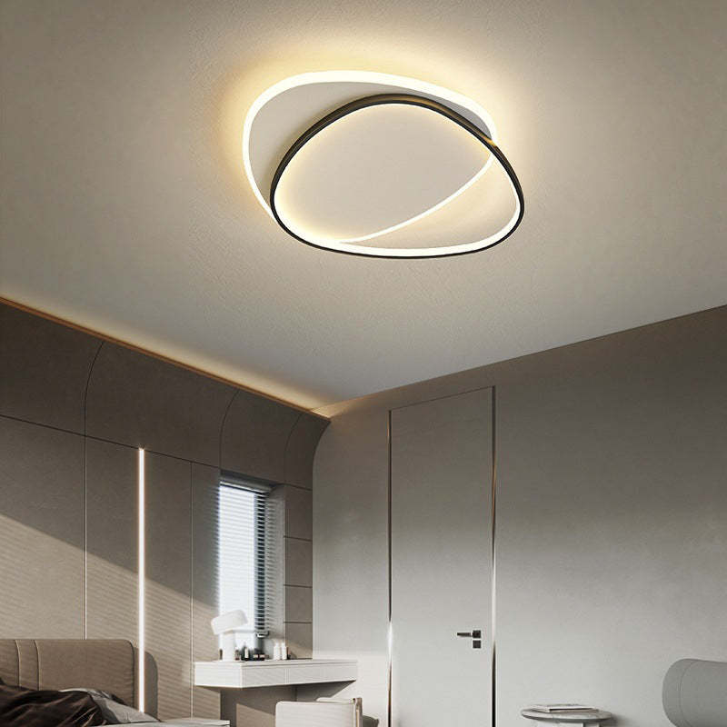 Minimalist Triangle Oval Acrylic Iron LED Flush Mount Light