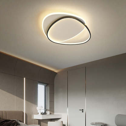 Minimalist Triangle Oval Acrylic Iron LED Flush Mount Light
