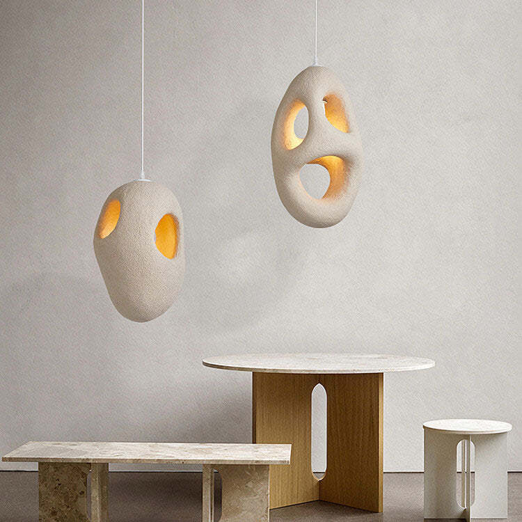Japanese Wabi-sabi Resin Circle Pendant Light