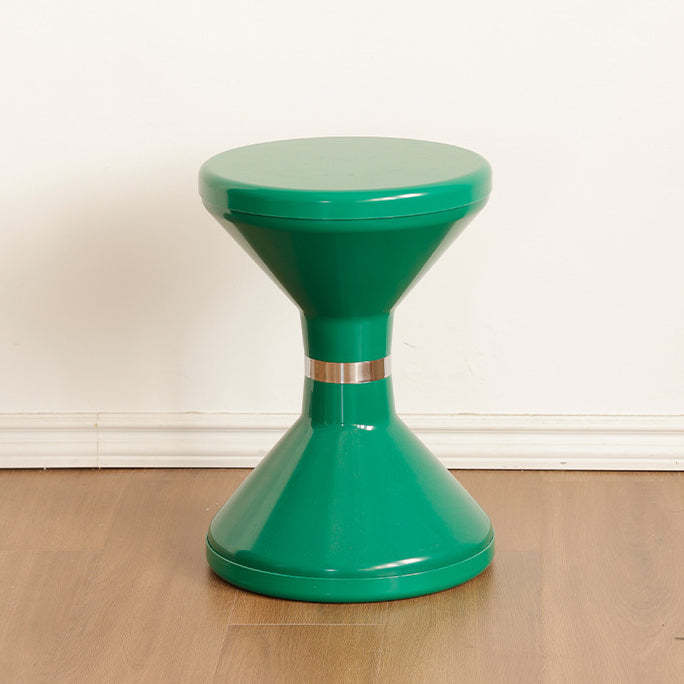 Contemporary Round Plastic Vanity Stool — Orange