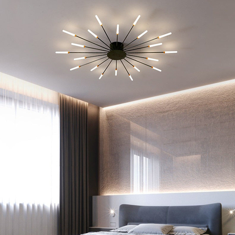 Minimalist Iron Radiant Round Ceiling Light
