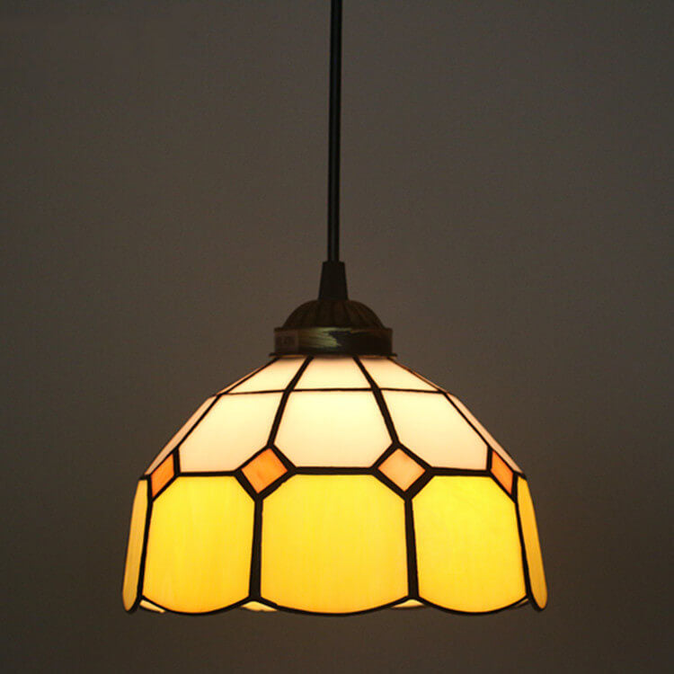 Tiffany European Stained Glass Dome Pendant Light