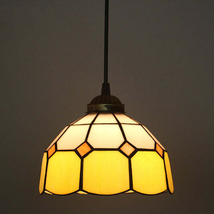 Tiffany European Stained Glass Dome Pendant Light