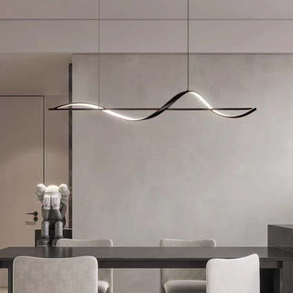 Minimalist Linear Aluminum Silicone LED Island Chandelier