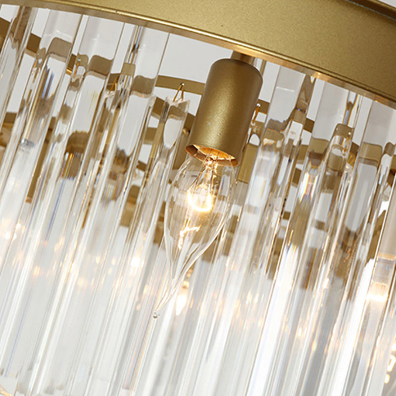 Iron Frame Tiered Crystal 8-Light Chandelier
