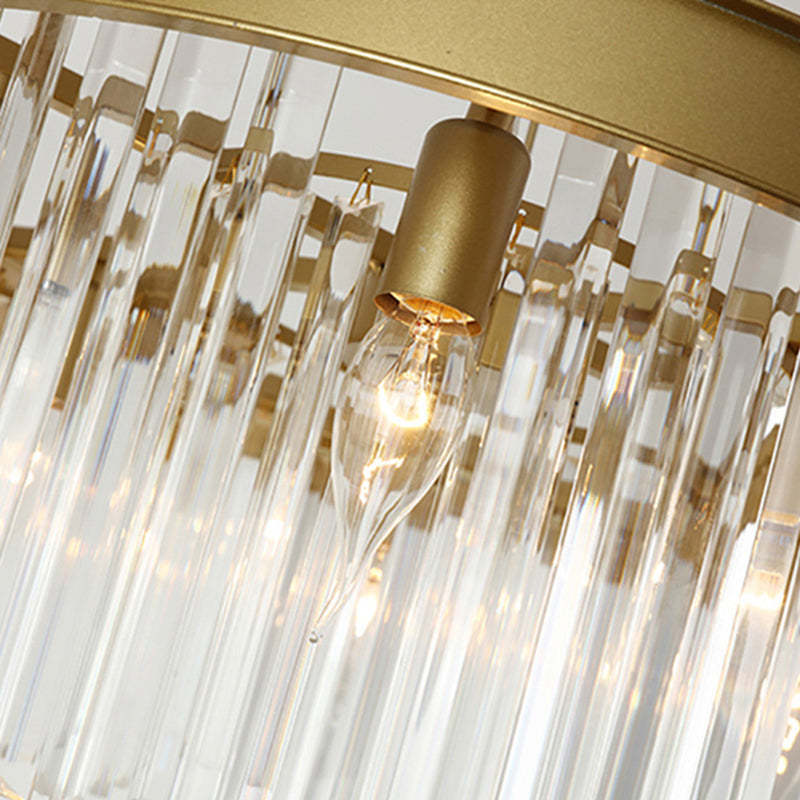 Iron Frame Tiered Crystal 8-Light Chandelier