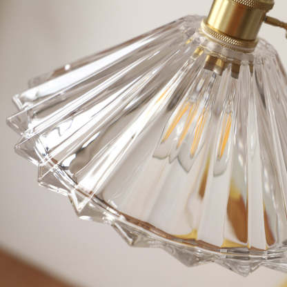 Nordic Vintage Clear Brass Glass Pendant