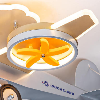 Cartoon Airplane Iron Acrylic LED Kids Ceiling Light