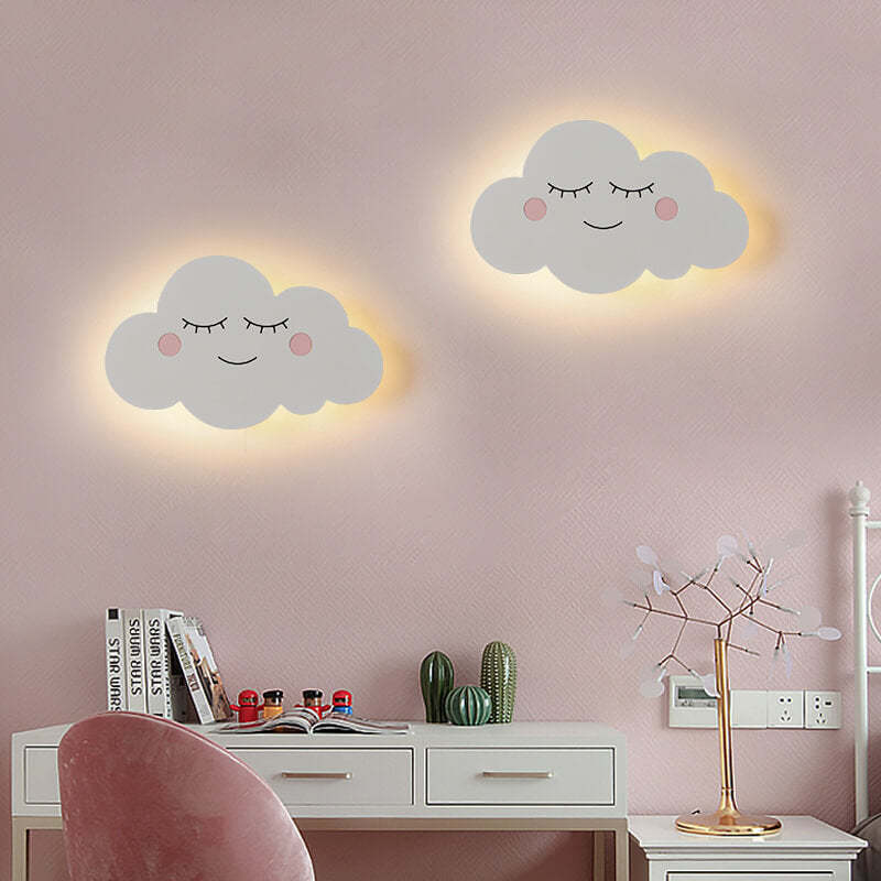 Nordic Cloud Iron Emoji Kids LED Sconce