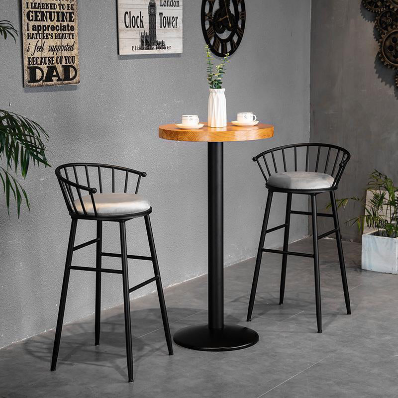 Minimalist Striped Velvet Iron Bar Stool