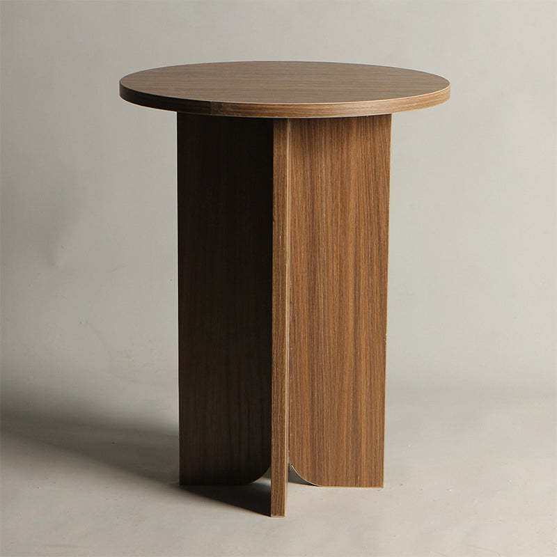 Vintage Round Solid Wood End Table