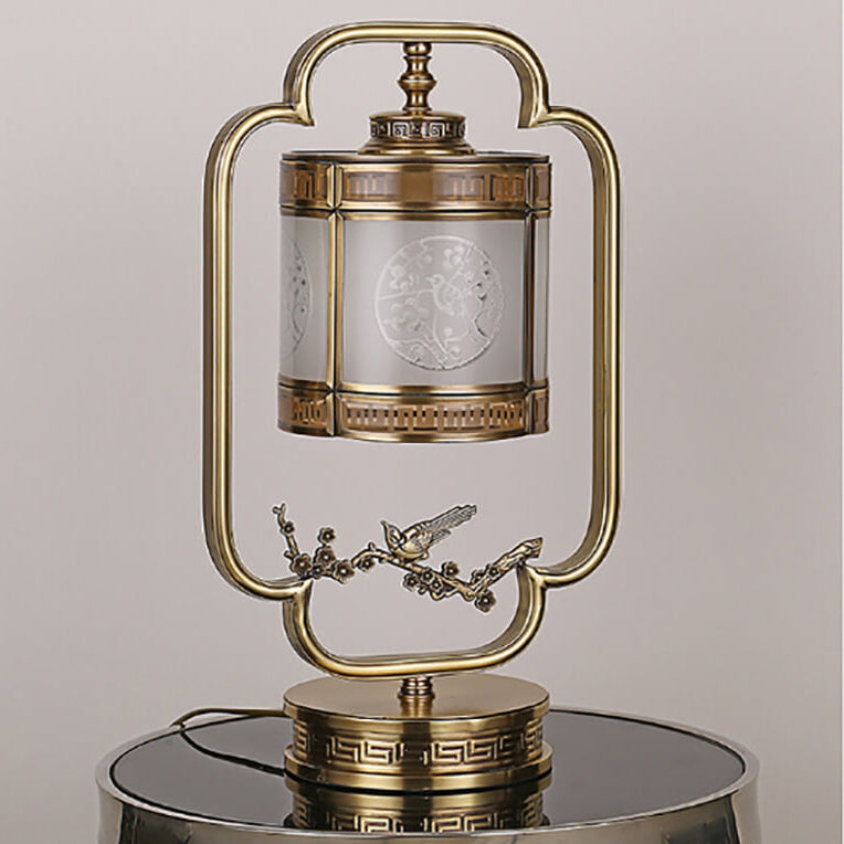 Gold glass carved table lamps - chinese — 220V-240V (UK/AU)