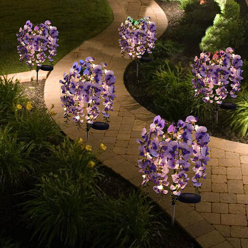 Solar Faux Wisteria LED Outdoor Lawn Plug Light