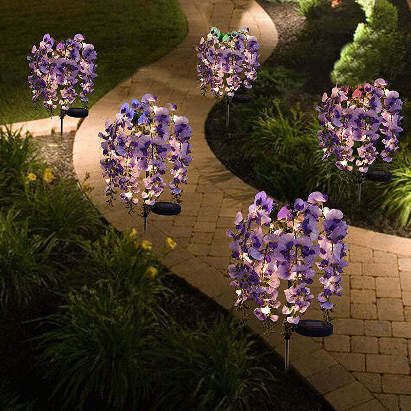 Solar Faux Wisteria LED Outdoor Lawn Plug Light