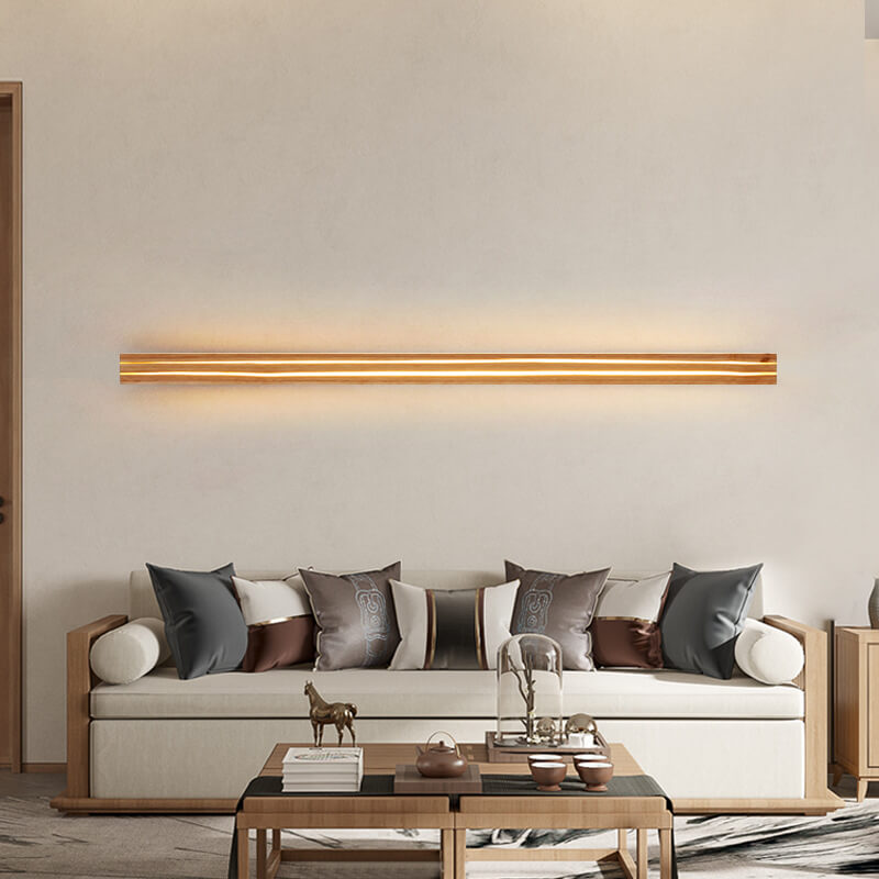 Japanese Wabi-Sabi Modern Linear Wood LED Sconce