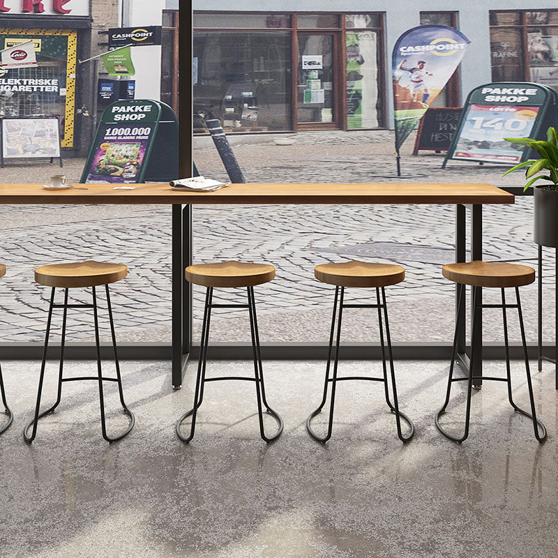 Nordic Tsuga Iron Backless Bar Stool