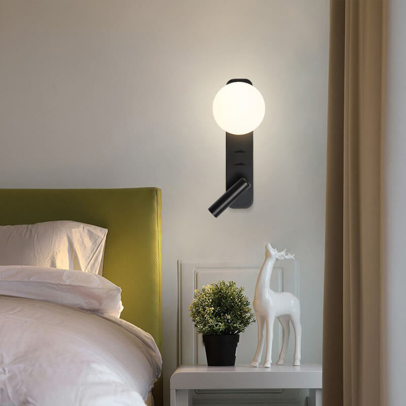 Minimalist Glass Sphere LED Spotlight Reading Sconce