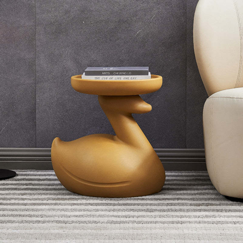 Contemporary Swan-Base Plastic Tray End Table