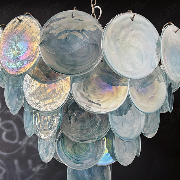 French Flower Iron Glass Chandelier