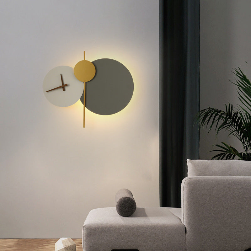 Minimalist Iron Acrylic LED Clock Sconce