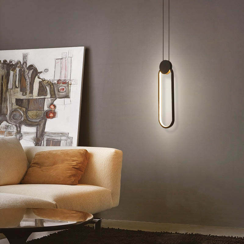 Minimalist Iron Silicone Geometric Round LED Pendant Light