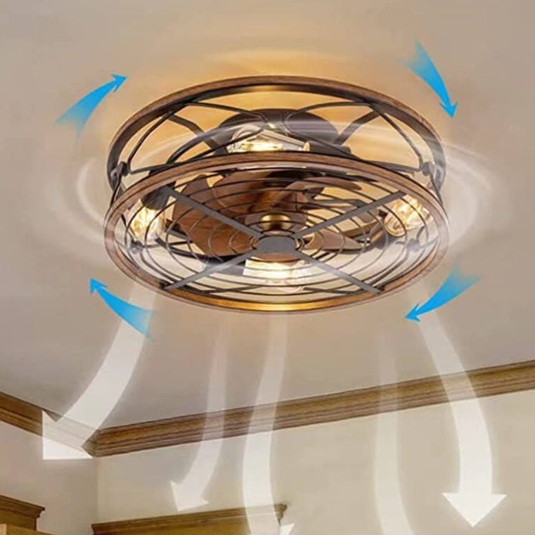 Nordic Industrial Flush Mount Ceiling Fan Light
