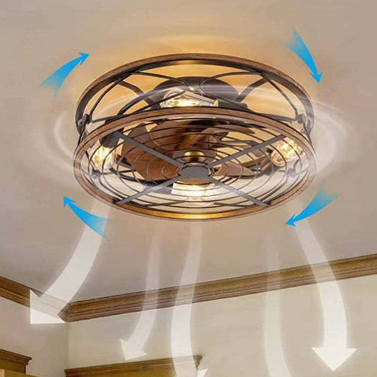 Nordic Industrial Flush Mount Ceiling Fan Light