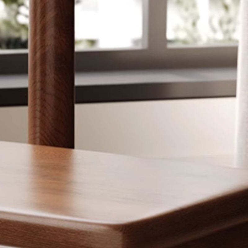 Minimalist Square Leather Solid Wood Chair — B - Orange