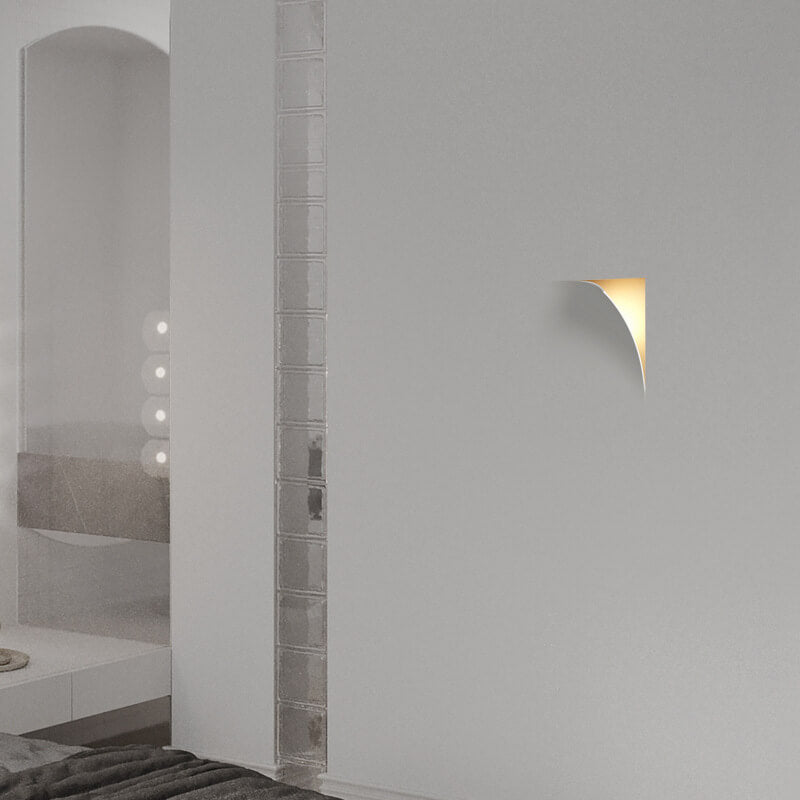 Modern Square Recessed Plaster Wall Sconce