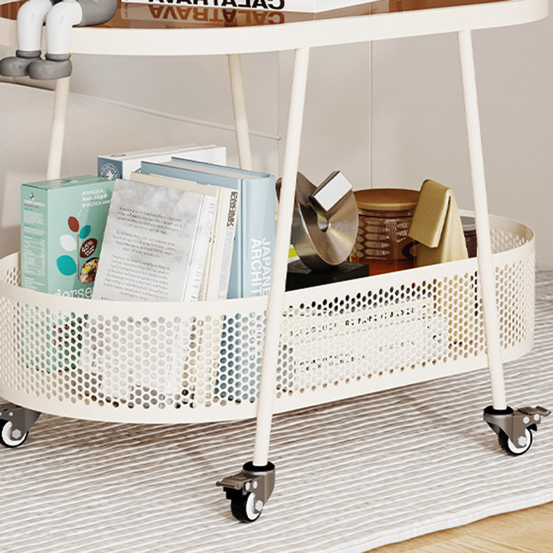 Minimalist Iron Glass 2-Tier End Table