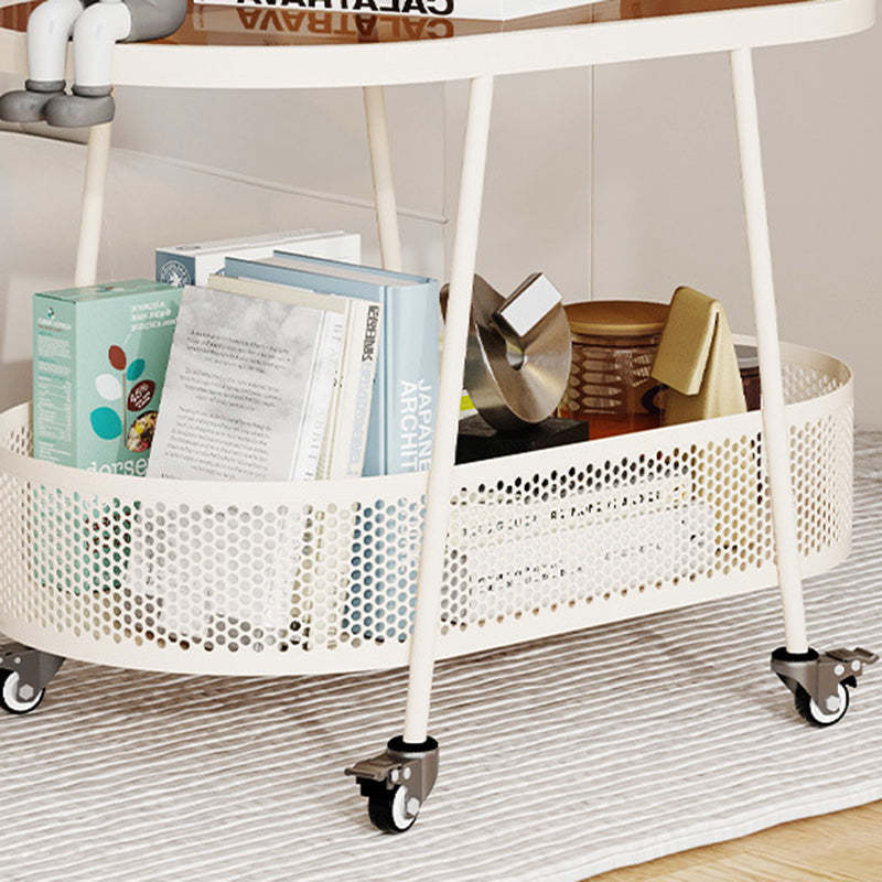 Minimalist Iron Glass 2-Tier End Table